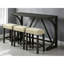 Table de salle à manger rectangulaire avec coussins, ensemble de 3 pièces marron et beige pour pièce, style transitionnel