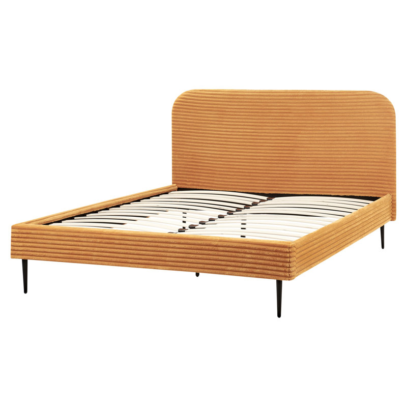 Bed Corduroy Fieldsboro, European Kingsize (160 x 200 cm), Orange