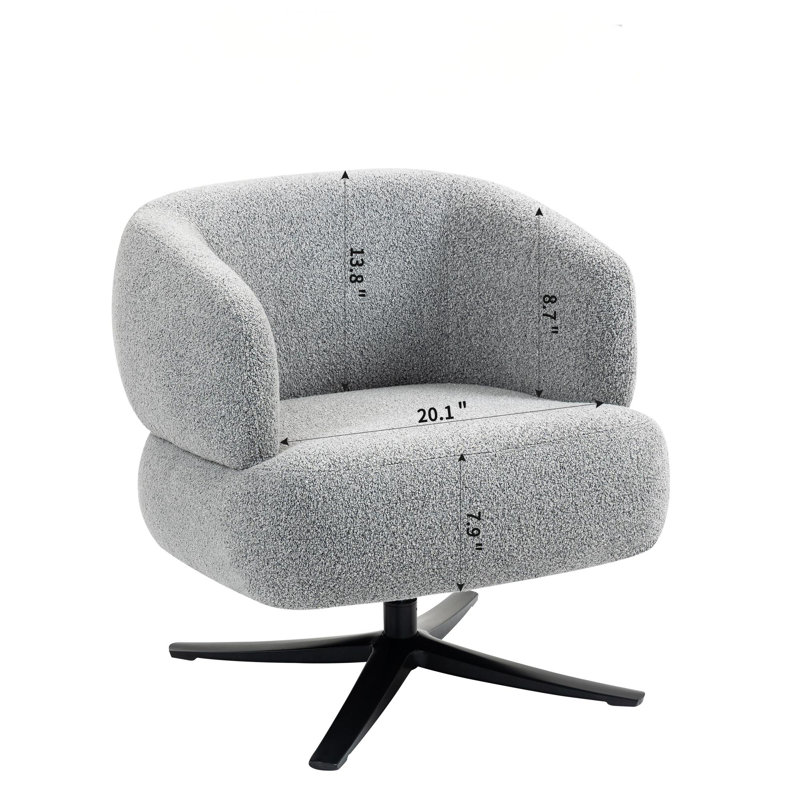 Fauteuil d'appoint pivotant 29 po, Gris