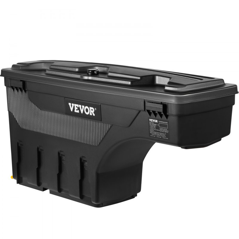 Boîte de rangement pour lit de camion, couvercle verrouillable, boîte à outils en ABS imperméable avec roue de 6,6 gallons / 20 L, compatible avec le Silverado 1500 GMC Sierra 1500 2019-2021 de la marque Chevalo, côté conducteur, noir