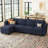 Nairoby 116.6'' Wide L Shaped Modular Sectional Sofa Apartment Livingroom Couch 6-Pieces 4-Seat Sofa with Storage Ottoman-399333535