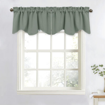 Cantonnière thermique obscurcissante - court rideau 52 po x 18 po pour cantonnière festonnée pour salon, chambre d'enfant, dortoir, chambre de bébé, cuisine, fenêtre à arc (panneau simple)
