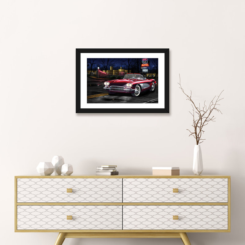«Vette 66», reproduction d'art, H 16 po x l 24 po x P 1 po, Papier noir