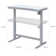Babin Adjustable Glass Top Metal Base Standing Desk
