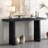 Uniquely Designed Oak Veneer Console Table With Distinctive Side Shapes, Suitable For Entryway, Hallway, Living Room, Foyer, Corridor