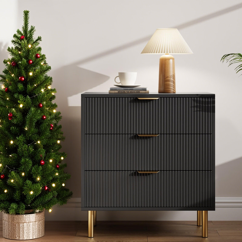 71.1cm W 3 - Drawer Chest of Drawers, Black