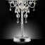 Grande lampe de table 35 "Evangelia", finition argentée et accents de cristal, abat-jour transparent