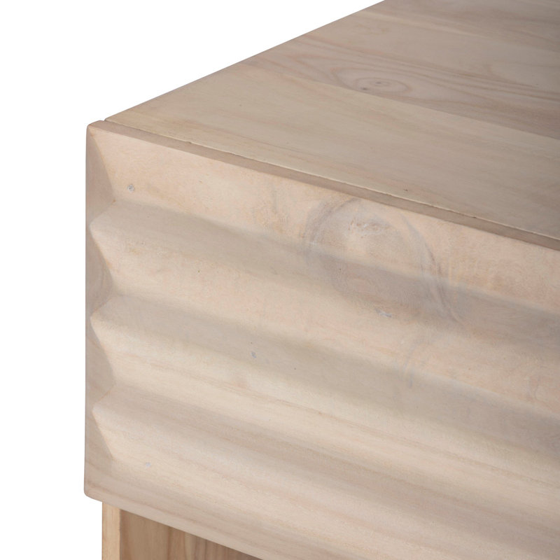 Tussac Nightstand-Matte Brown Neem, Natural White Neem
