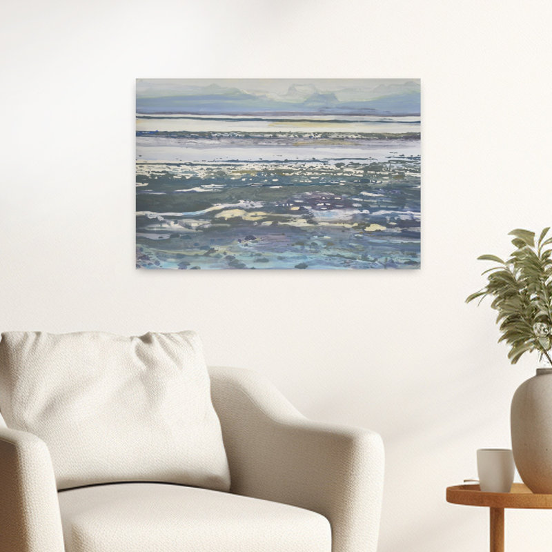 Art mural abstrait Tranquil Tidal Flats, H 16 po x l 24 po