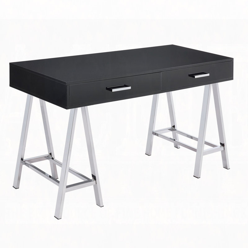 Bureau à 2 tiroirs ultrabrillant
