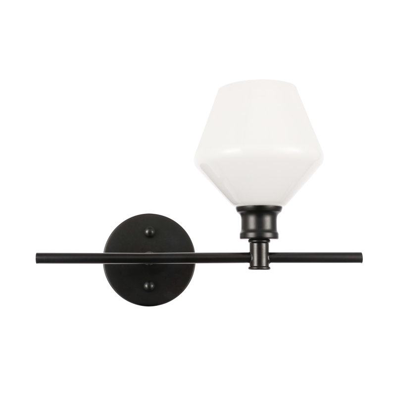 Sullivan Street Dimmable Bath Sconce, Black, Frosted White