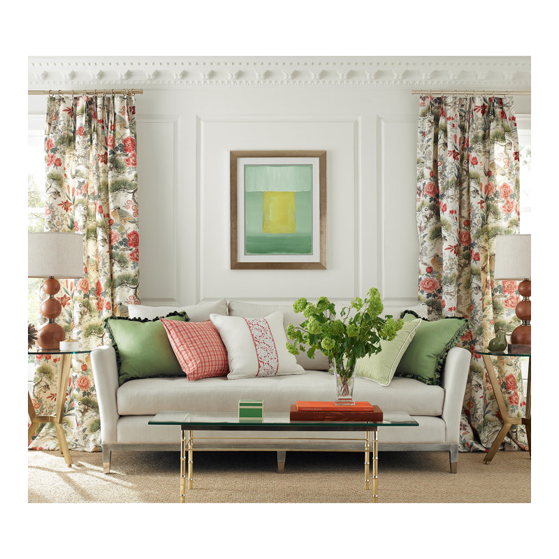 Botanica Coventry Embroidered Tape Fabric, Coral