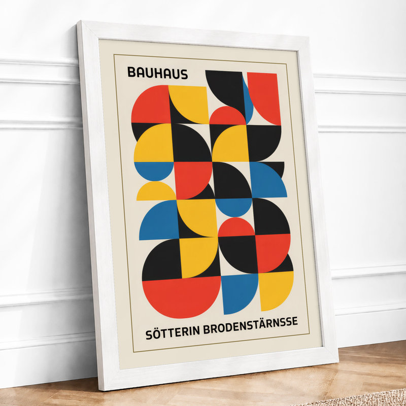Pinwheel Grid Geometric - Framed Print, A1 - 84.1 x 59.4 cm, White