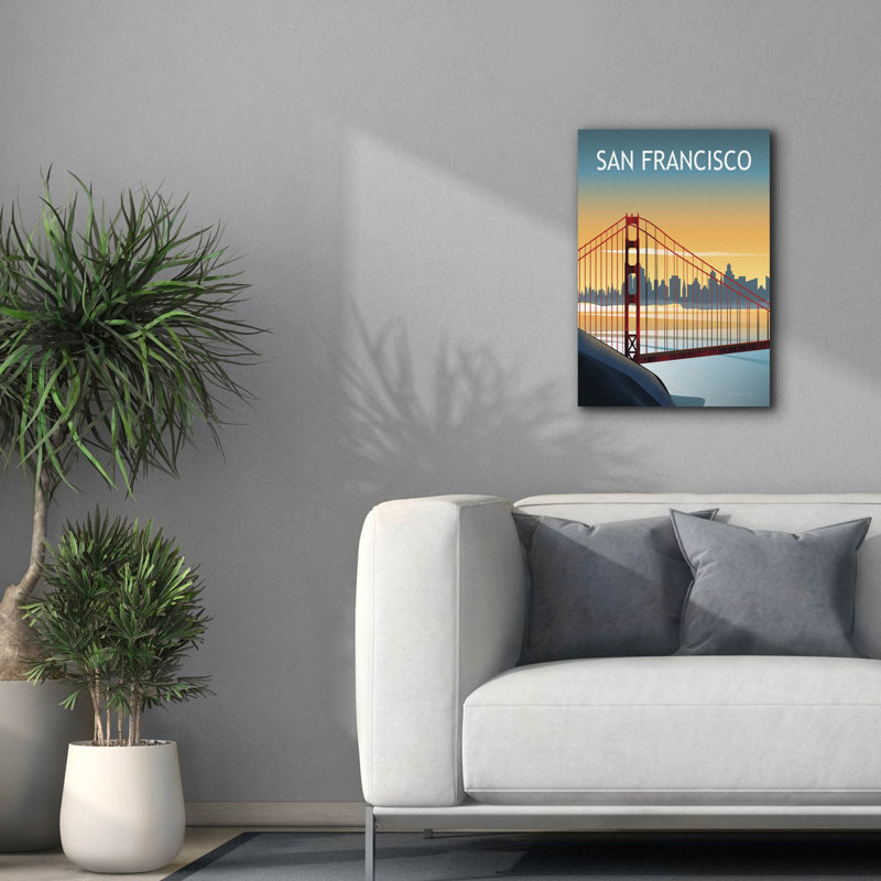 «San Francisco 2» par Omar Escalante, art mural sur toile, H 26 po x l 18 po