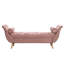 Tabouret rembourré en velours avec boutons - Banc rose 2 coussins, accoudoirs roulés, pieds en bois massif, pour la chambre à coucher et la salle à manger en bout de lit, assemblage rapide et confortable-740216713