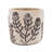 Set Of 4 Sand And Cement Planters With Botanical Motifs