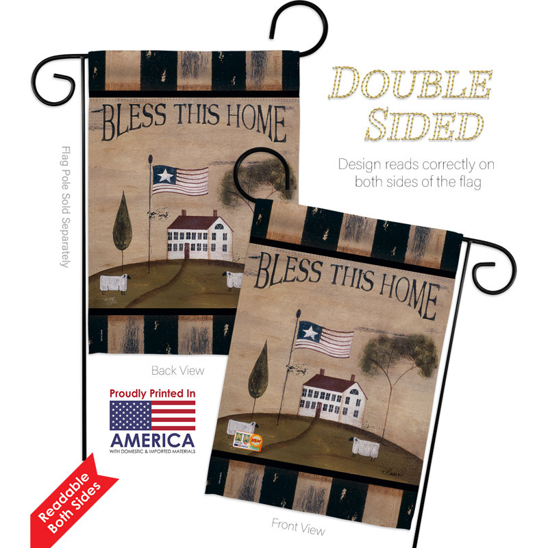 Ensemble de drapeaux en polyester 18,5 x 13 po Welcome Bless This Home