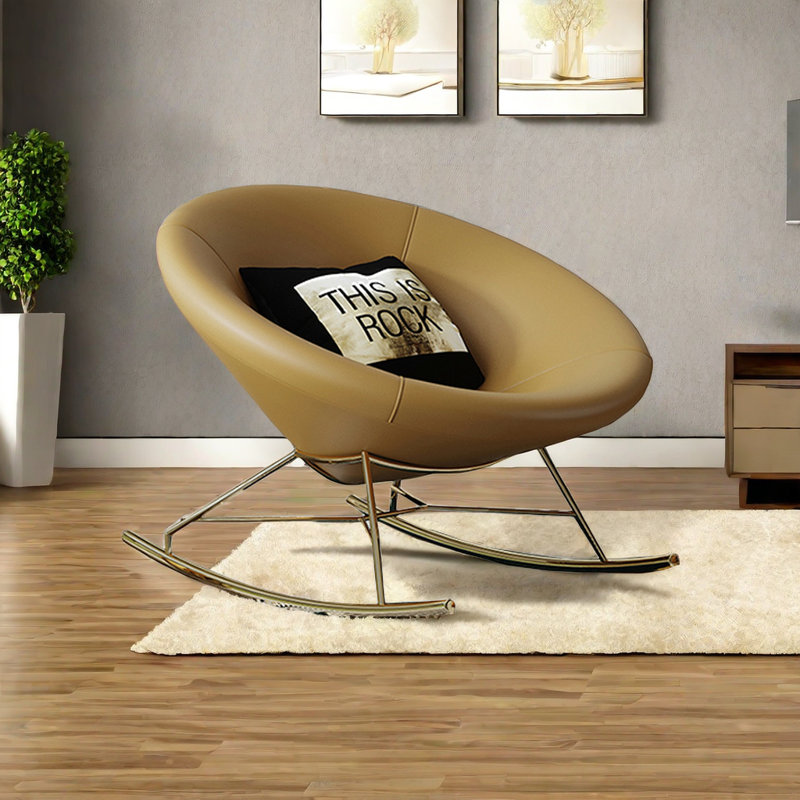 Elegant and comfortable design rocking chair, Yellow