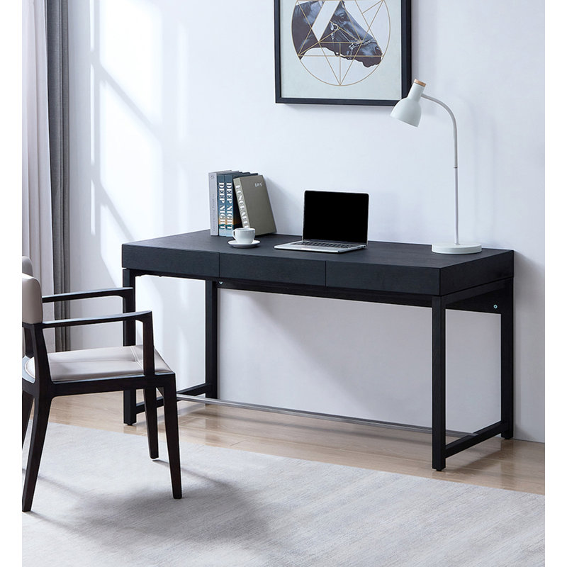 Bureau minimaliste en bois de frêne avec 3 tiroirs de rangement