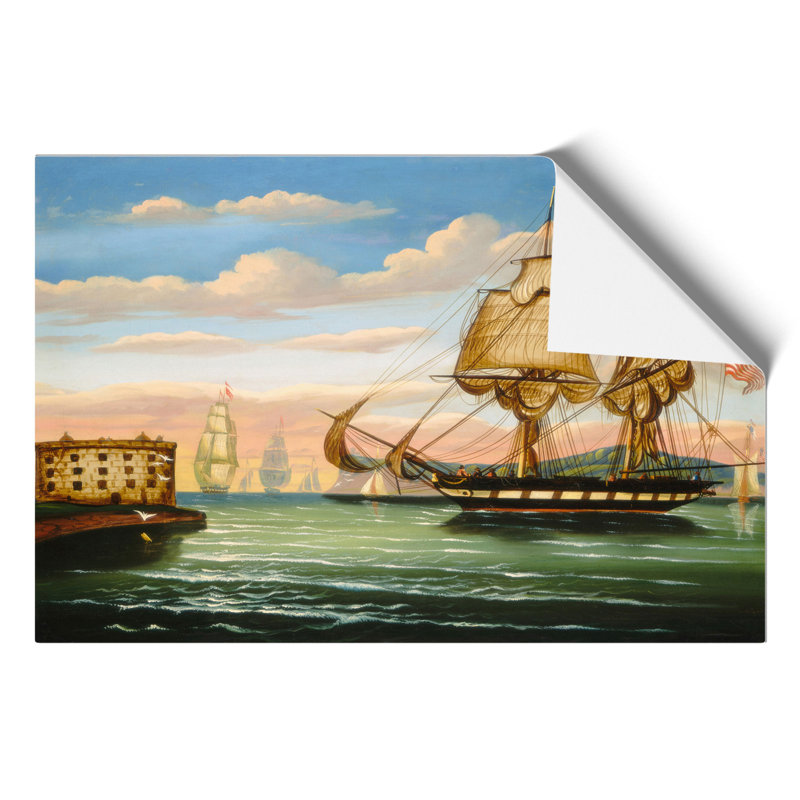 Bay Of New York At Sunset by Thomas Chambers - No Frame Painting, 42cm H x 59cm W x 0.1cm D