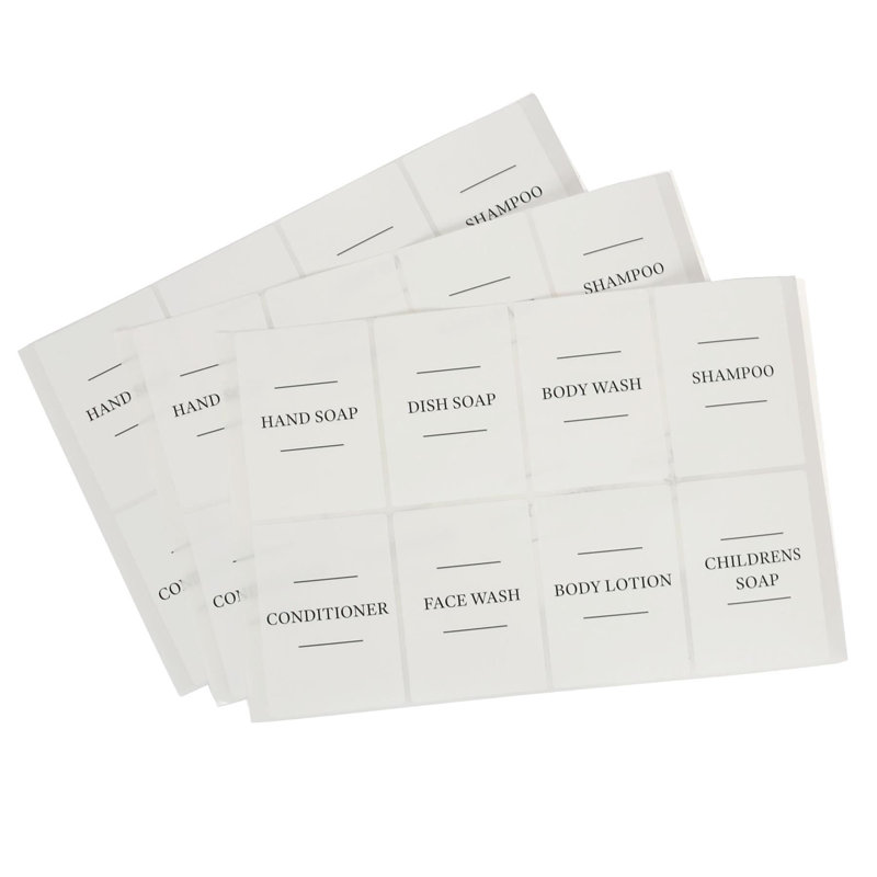 Soap Dispenser Labels - Pack of 3, White