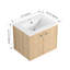 Meuble-lavabo de salle de bain, 24 po, lavabo en céramique, contreplaqué de chêne, 2 portes à fermeture douce, attrait esthétique moderne-120994675