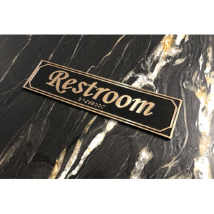 Enseigne de porte pour toilettes avec braille