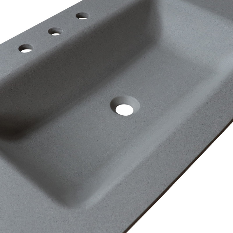 KonKrete 49'' Concrete Single Bathroom Vanity Top with Sink, Dark Gray