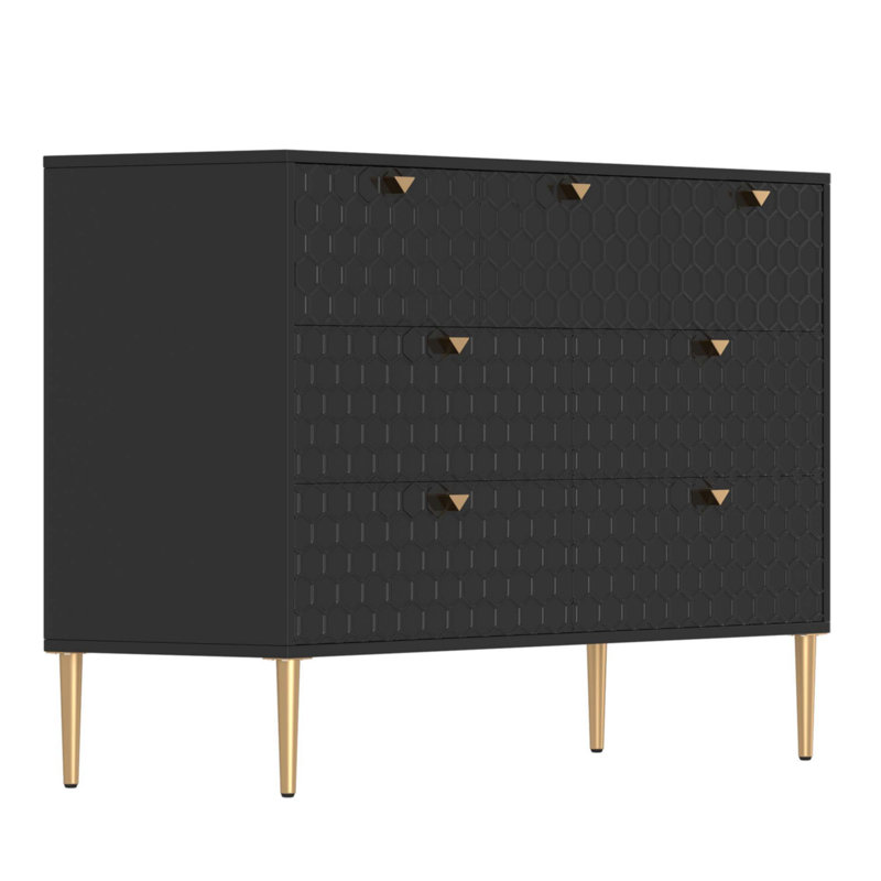 Lucreta 47.8'' W 7 - Drawer Dresser, Black