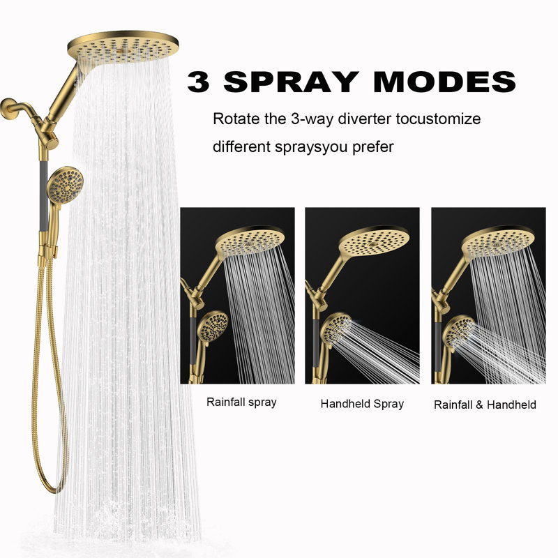 Luxurious Dual Shower Head Combination, Gold