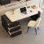 Bureau blanc et noir en bois manufacturé rectangulaire + fer avec 3 tiroirs-1705984689-1705984684