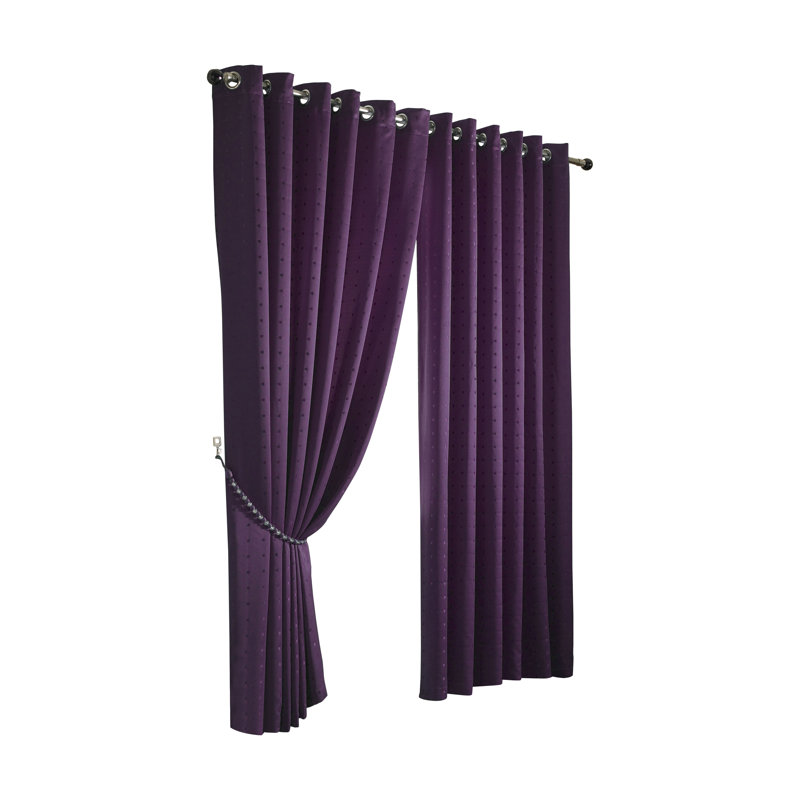 Norush Madison Eyelet Ring Top Curtains, Purple, 228 W x 274 D cm