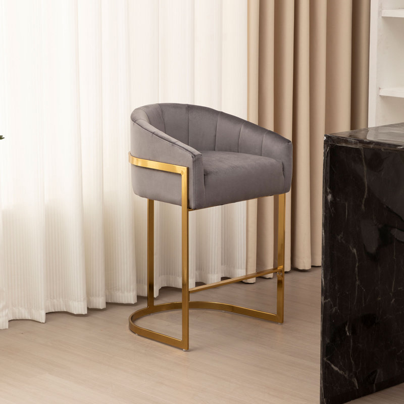 Upholstered 27'' Counter Stool with Metal Frame (Set Of 4)