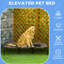Lit pour chien surélevé brun clair 48 po x 36 po, filet respirant avec cadre en métal pour lit de camp, utilisation en tissu et camping