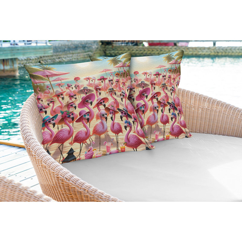 Housse de coussin en tissu pour l'intérieur et l'extérieur, H 16 po x l 16 po, Carré