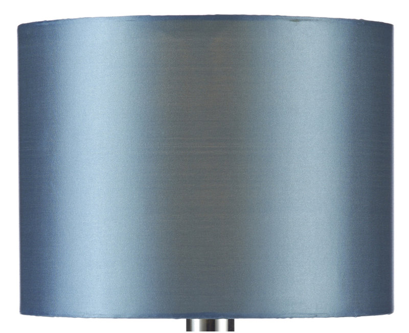 Coral 19cm H Faux Silk Drum Lamp Shade ( Screw On ), Blue