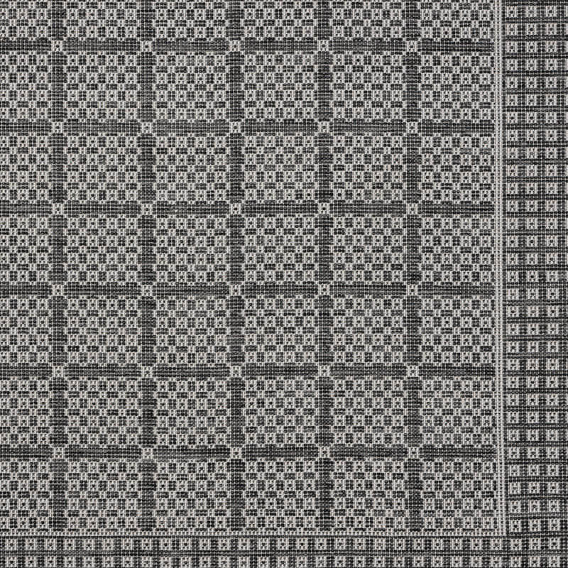 Nicole Miller New York Patio Country Luna Contemporary Geometric Indoor/Outdoor Area Rug, Black/Gray, Rectangle 5'2" x 7'2"