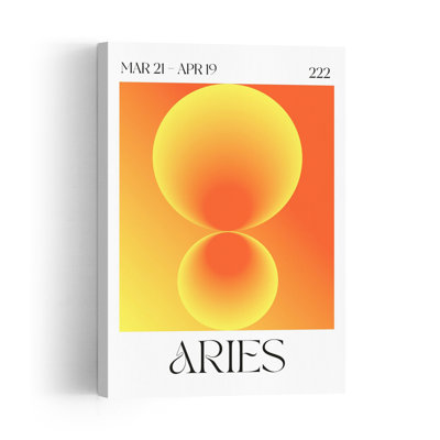 Aries Celestial Orbs Abstract Colorful Contemporary Wall Art Print 1 Piece Wrapped Canvas Wall Art