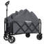 Chariot utilitaire extensible à deux couches avec de larges roues et une capacité de 220 lb pour le camping, le magasinage et le jardinage, gris-125364561