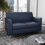 Hercules LeatherSoft Loveseat with Clean Line Stitched Frame