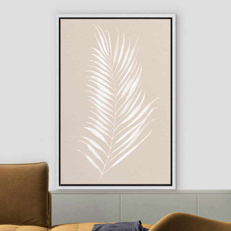 Silhouette de feuille de palmier brun clair et tan, Blanc, H 36 po x l 24 po