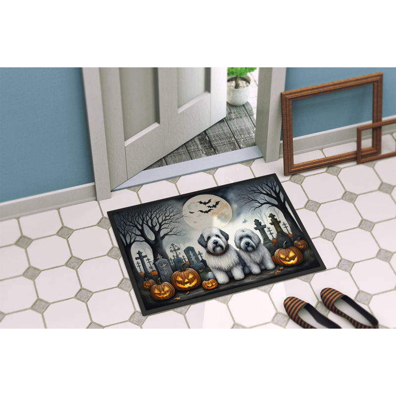 Paillasson Old English Sheepdog Spooky Halloween 18 x 27