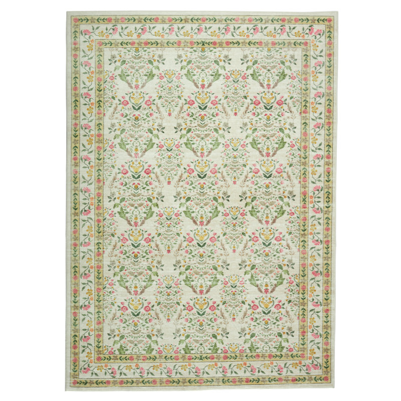 Area Rugs Washable Vintage Area Rug for Living Room or Bedroom – Soft, Distressed, Non-Slip, Low Pile Carpet – Indoor Dining Room Home Decor