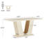 Table de salle à manger moderne 55 "pour 4-6, table de cuisine blanc cassé avec base en forme de U