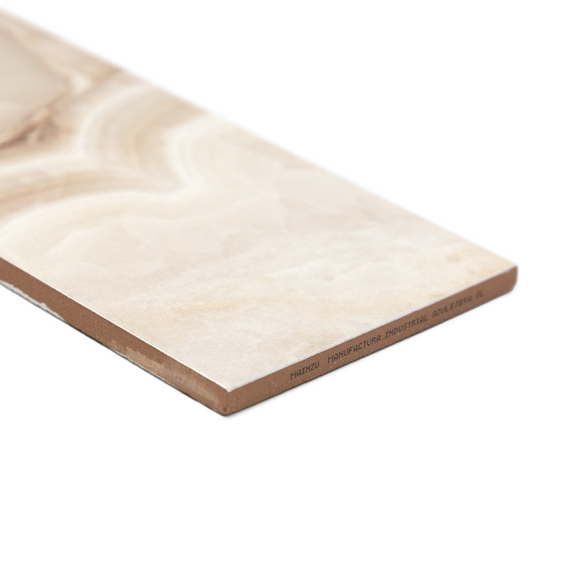 Isla 4" x 12" Glossy Ceramic Subway Wall Tile, Sand