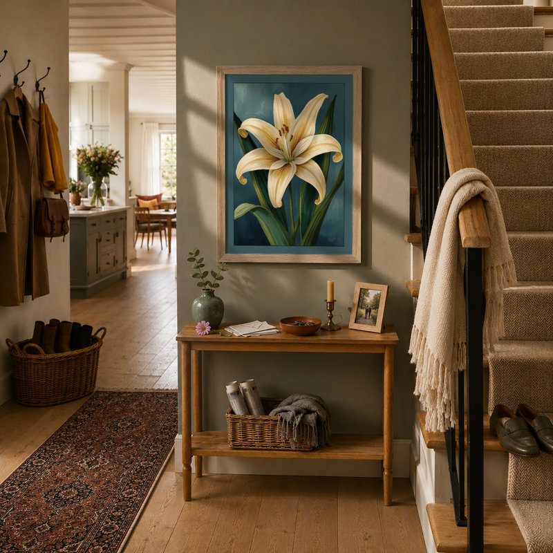 Lily In Bloom Botanical - Print, Oak, A3 - 42.0 x 29.7 cm