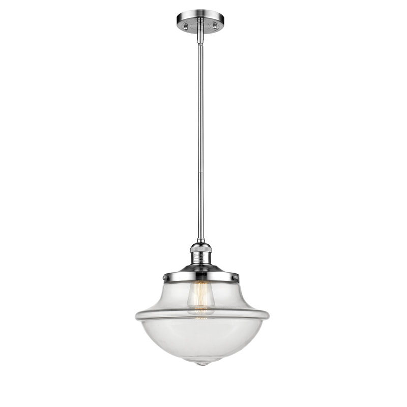 Luminaire suspendu simple à 1 lumière Grourke, Chrome poli