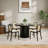 43" Round Dining Table For 4 People, Small Wood Kitchen Table With Sturdy Metal Base, Modern Round Dinner Table For Dining Room, Easy Assembly-1485356738