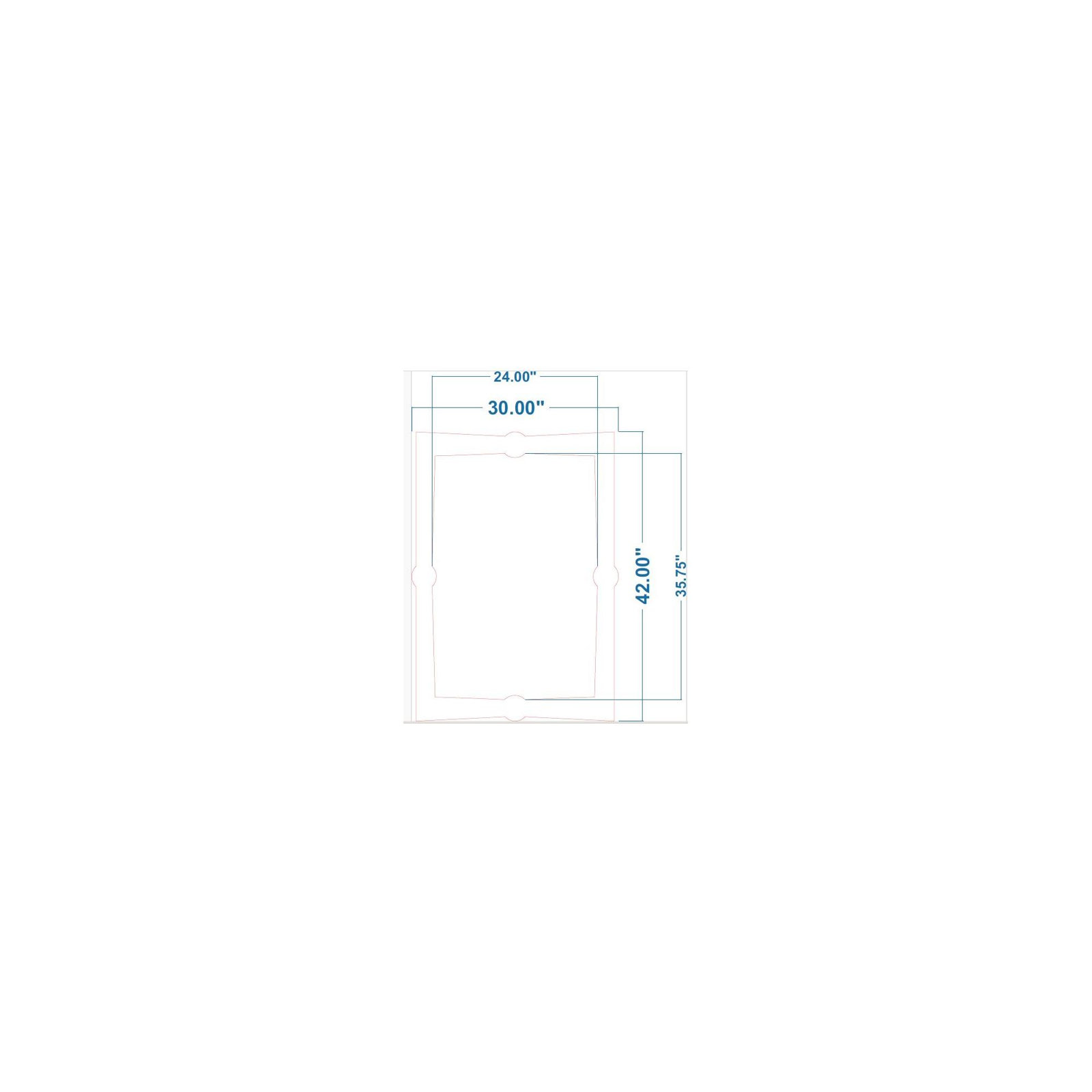 Mango Wood Accent Mirror, 42" x 30", White
