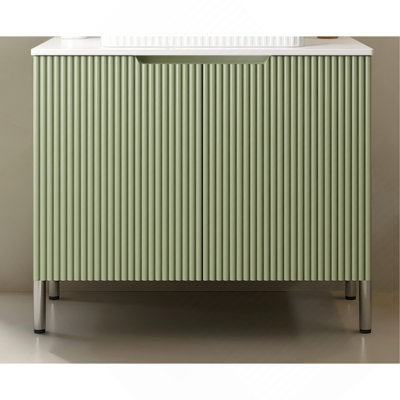 Armoire autoportante 30 po sans lavabo, avec comptoir en pierre frittée blanc Carrara et 2 portes, noir